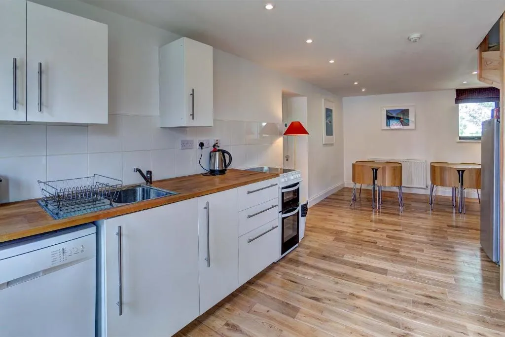 Communal kitchen at Church Farm Barns